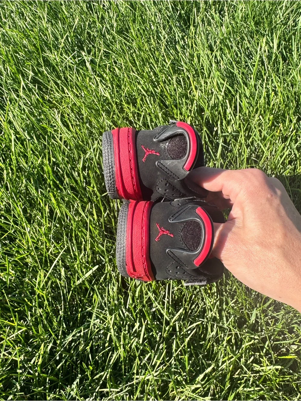 Jordan Fusion 6 Toddler Shoes Size 6C Black Red